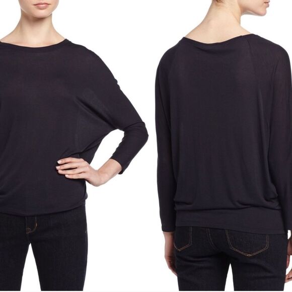 Vince Dolman Sleeve jersey tunic top, black size M - Picture 2 of 11